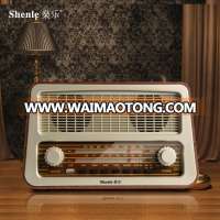 FM/AM analog tuner USB retro antique nostalgic wooden radio player